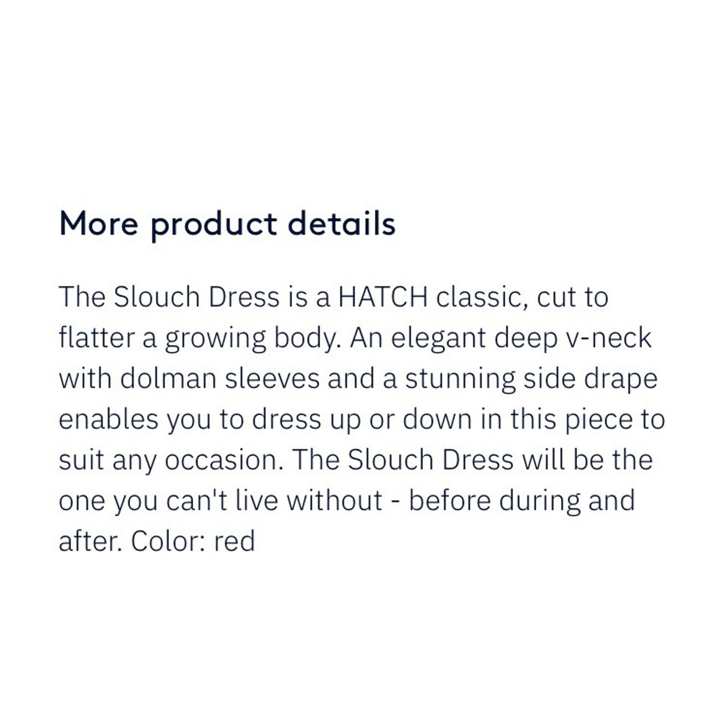 HATCH Maternity Women’s THE SLOUCH DRESS Jade Size O/S (Onesize) $198 NEW