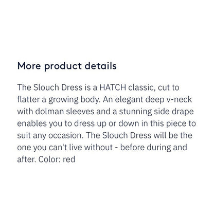 HATCH Maternity Women’s THE SLOUCH DRESS Jade Size O/S (Onesize) $198 NEW