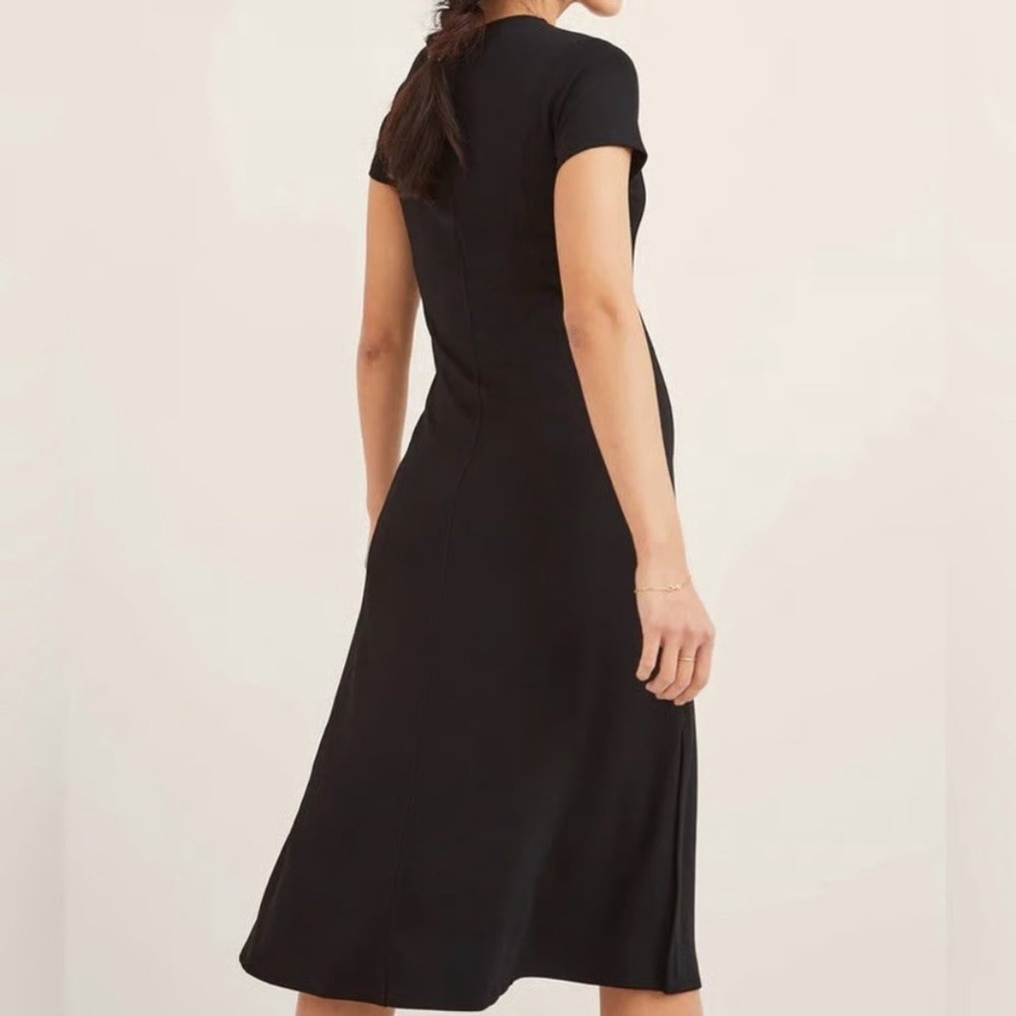 HATCH Maternity Women's THE VIRGINIA SEEMED DRESS Black Viscose $248 NEW