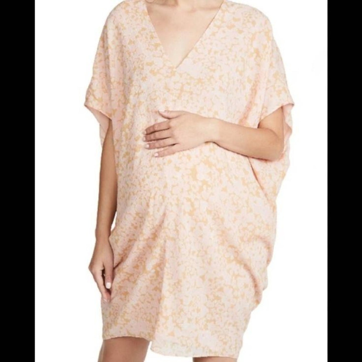 Hatch Maternity Women's THE SLOUCH DRESS Apricot Silk/Cotton $258 NEW