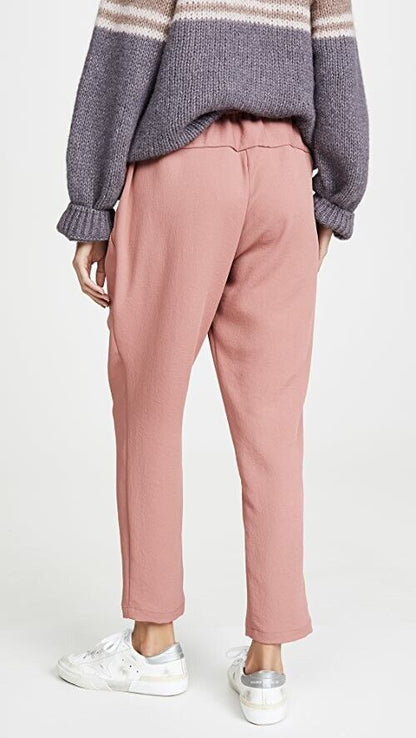 Hatch Maternity Women's THE JENSIE PANT Cropped w/Pockets Vintage Rose $198 NEW