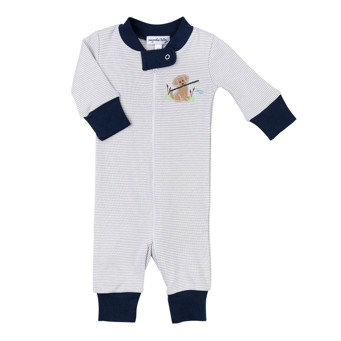 Magnolia Baby Boys FISHING BUDDY Long Pajamas Pima Cotton Blue NEW