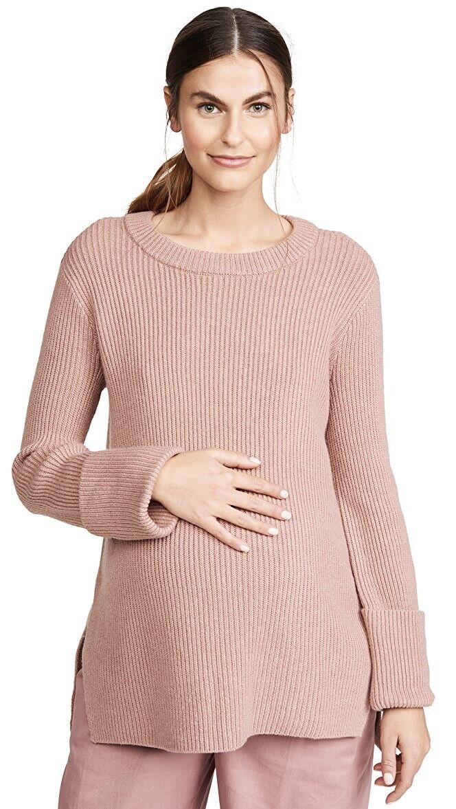 Hatch Maternity Women's THE CECILE SWEATER Rosewood Pink Merino Wool/Cashmere $298 NEW