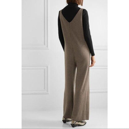 Hatch Maternity Women's THE NOLA JUMPSUIT Portabella/Brown Merino Wool/Cashmere $298 NEW