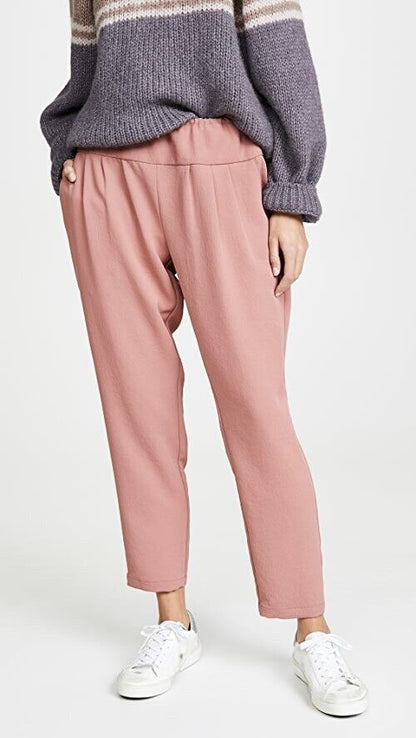 Hatch Maternity Women's THE JENSIE PANT Cropped w/Pockets Vintage Rose $198 NEW