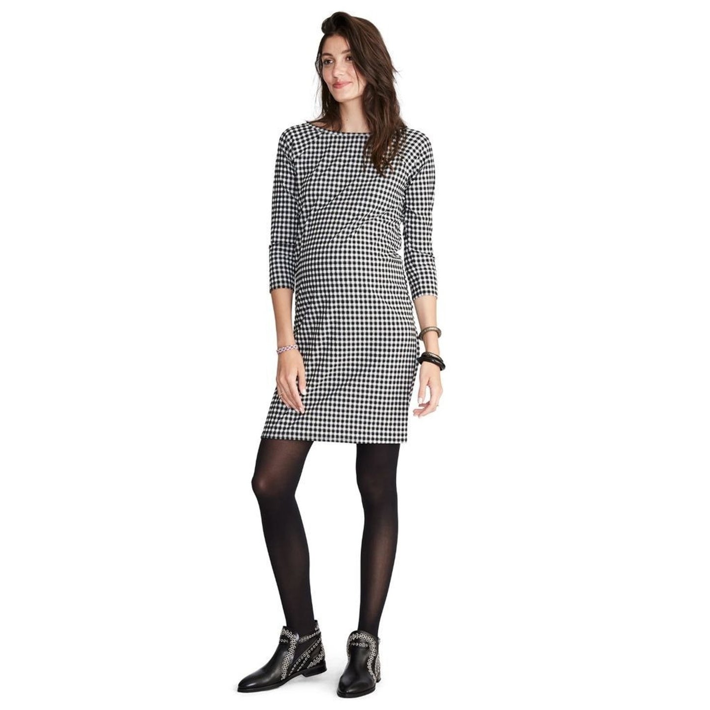Hatch Maternity Women's THE MILA DRESS Black/Ivory Size 1 (S/4-6) $248 NEW