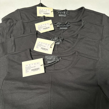 HATCH Maternity Women's THE VIRGINIA SEEMED DRESS Black Viscose $248 NEW