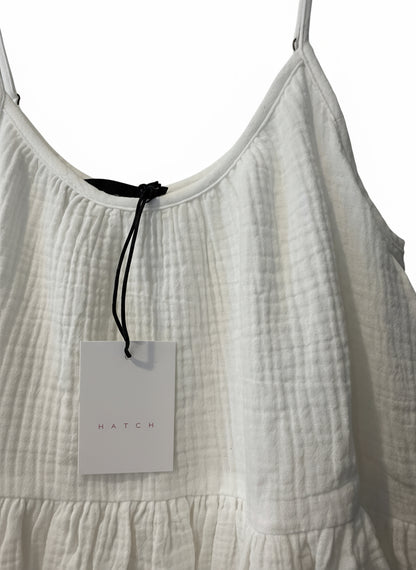 Hatch Maternity Women's THE ELODIE DRESS Cotton Gauze White $188 NEW