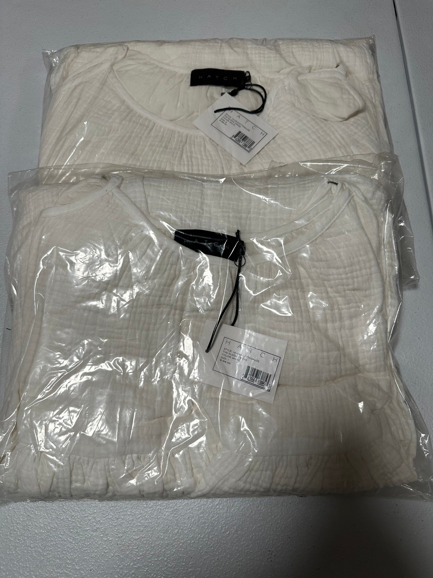 Hatch Maternity Women's THE ELODIE DRESS Cotton Gauze White $188 NEW