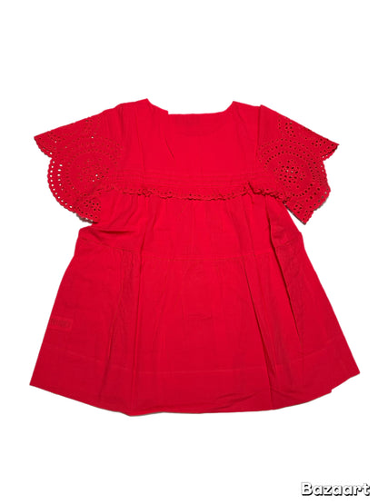 Hatch Maternity Women’s THE PILAR TOP Candy Red $168 NEW