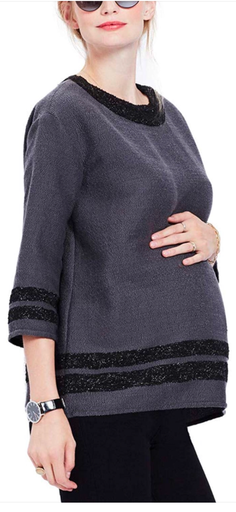 Hatch Maternity Women's THE WINTER TUNIC Gray $168 NEW