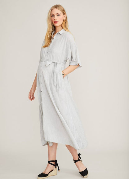 Hatch Maternity Women's The Elsa Dress Naval Stripe $278 NEW