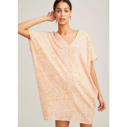 Hatch Maternity Women's THE SLOUCH DRESS Apricot Silk/Cotton $258 NEW