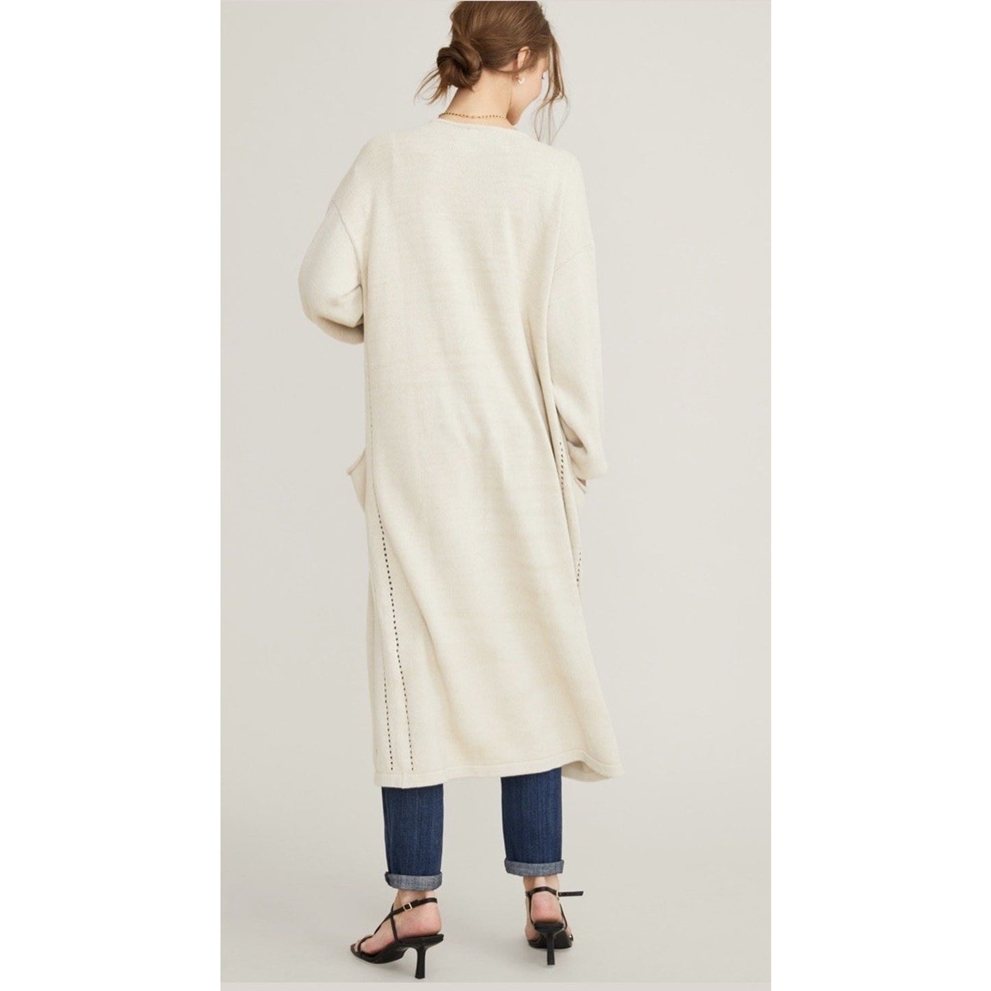 Hatch Maternity Women’s THE TOVA CARDIGAN Ivory Cotton Size O/S(onesize)$358 NEW