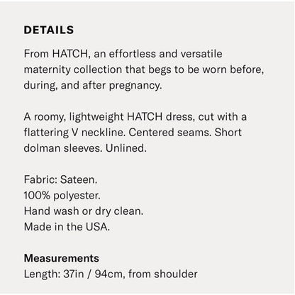 HATCH Maternity Women’s THE SLOUCH DRESS Jade Size O/S (Onesize) $198 NEW