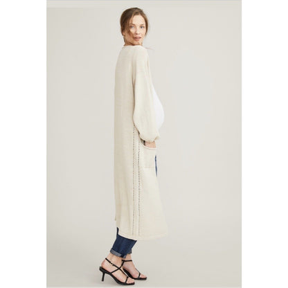 Hatch Maternity Women’s THE TOVA CARDIGAN Ivory Cotton Size O/S(onesize)$358 NEW