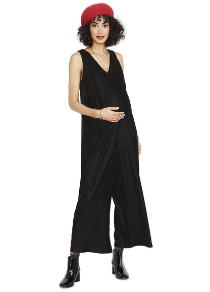 Hatch Maternity Women’s THE VIOLETTE JUMPER Black Velvet $278 NEW