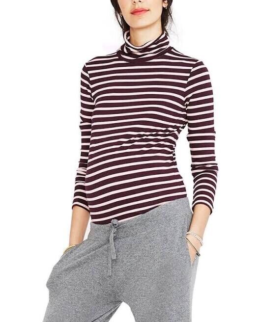 Hatch Maternity Women’s THE JERSEY TURTLENECK Taylor/Rose $98 NEW