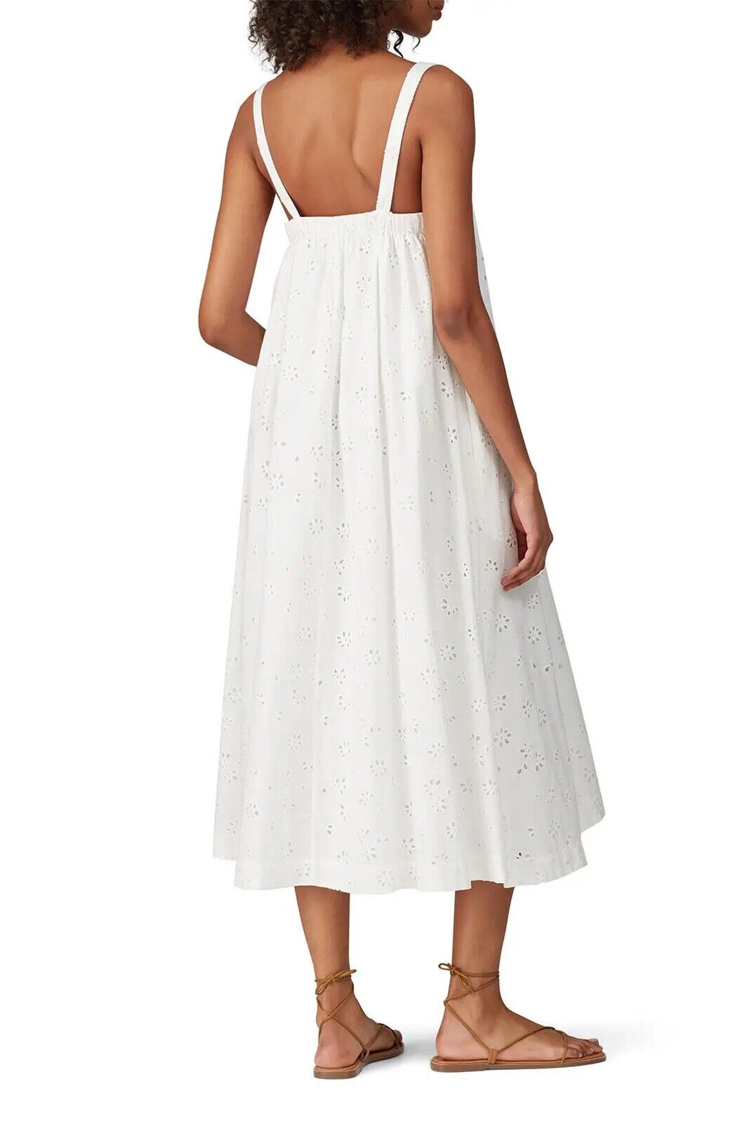 Hatch Maternity Women’s THE EYELET ASTRID DRESS Cotton White $298 NEW