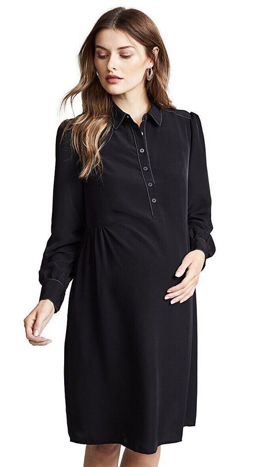 Hatch Maternity Women’s THE CLARA SHIRTDRESS Black Size 1 (S/4-6) NEW