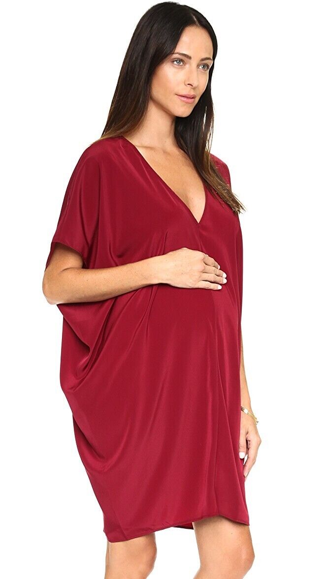 Hatch Maternity Women’s THE SLOUCH DRESS Scarlet Red $198 NEW