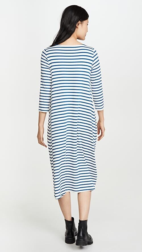 Hatch Maternity Women’s THE MARINA DRESS Ivory/Blue Stripe $178 NEW