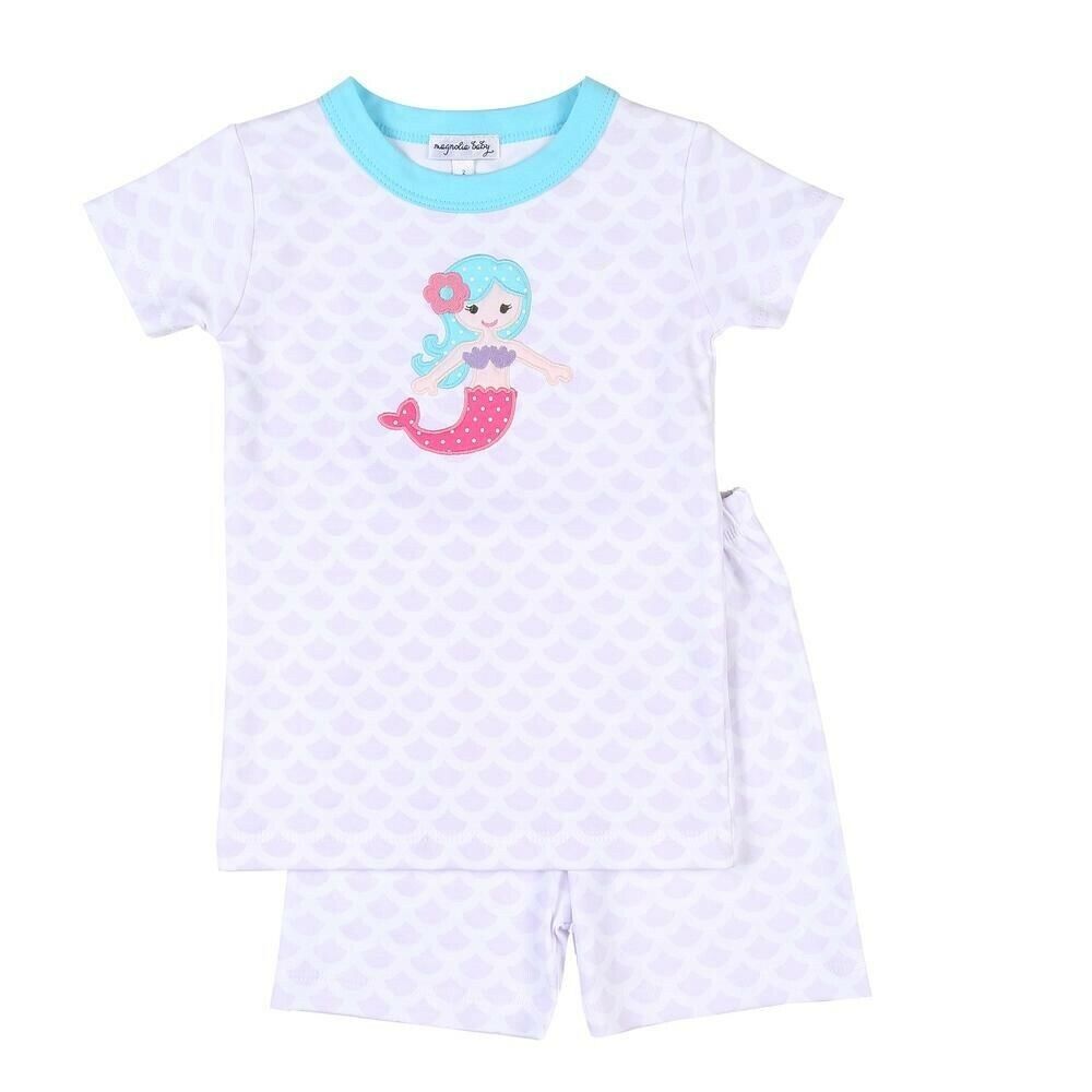 Magnolia Baby Girl LITTLE MERMAID APPLIQUE Short Pajamas Months NEW