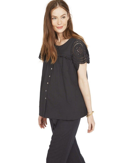 Hatch Maternity Women’s THE PILAR TOP Black $168 NEW