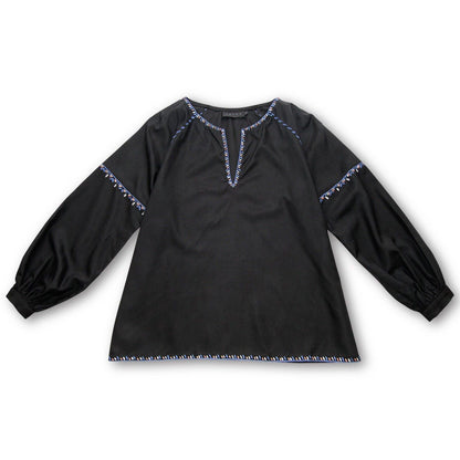 Hatch Maternity Women’s THE EMBROIDERED PEASANT TOP Black Size 1 (S/4-6) $188 NEW