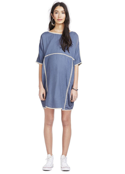 Hatch Maternity Women’s THE RIO DRESS Storm/Blue $268 NEW