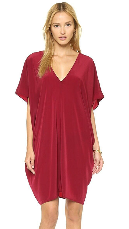 Hatch Maternity Women’s THE SLOUCH DRESS Scarlet Red $198 NEW