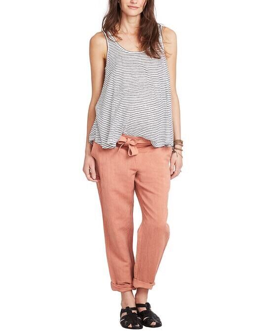 Hatch Maternity Women’s THE VENICE PANT Clay Linen Blend $188 NEW