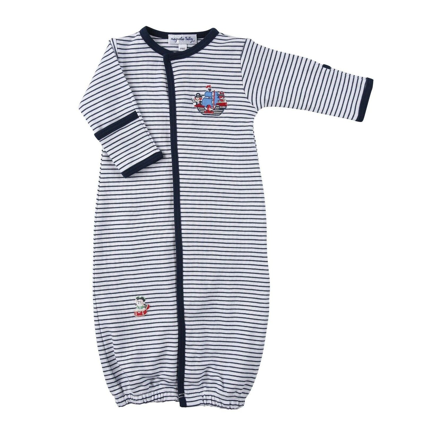 Magnolia Baby Boy TREASURE HUNT Emb Converter Pima Cotton Navy NEW