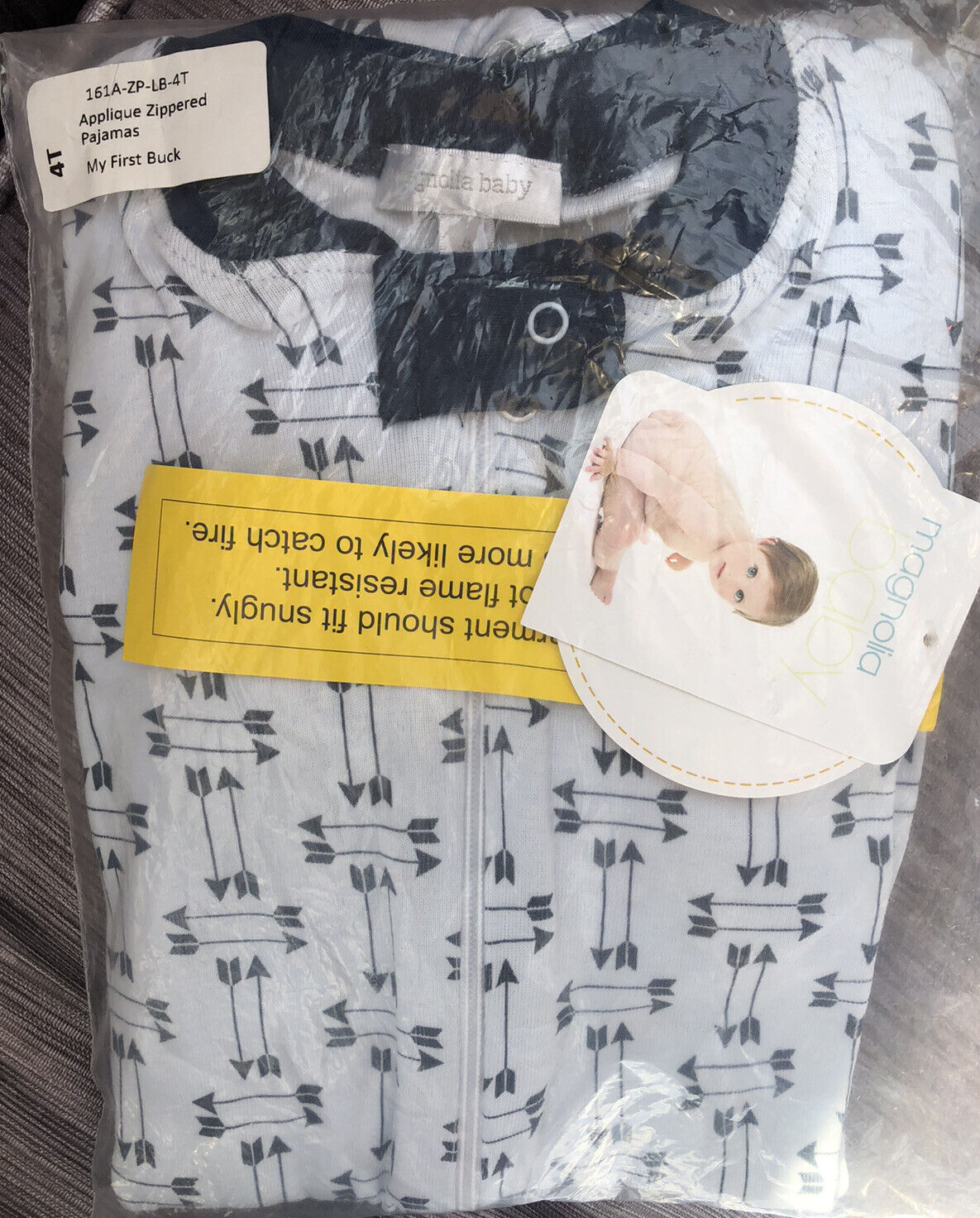 Magnolia Baby Boy MY FIRST BUCK Zipped Pajamas Size 4T NEW