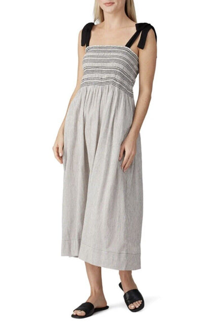 Hatch Maternity Women’s THE MARGAUX DRESS Ivory/Black Cotton $258 NEW