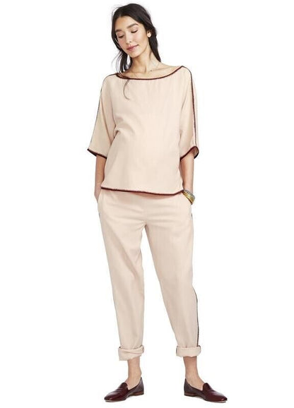 Hatch Maternity Women’s THE LUNA TOP Dusty Rose Cotton $168 NEW