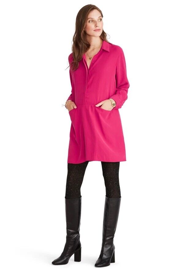 Hatch Maternity Women's THE SHIA DRESS Fuchsia $248 NEW