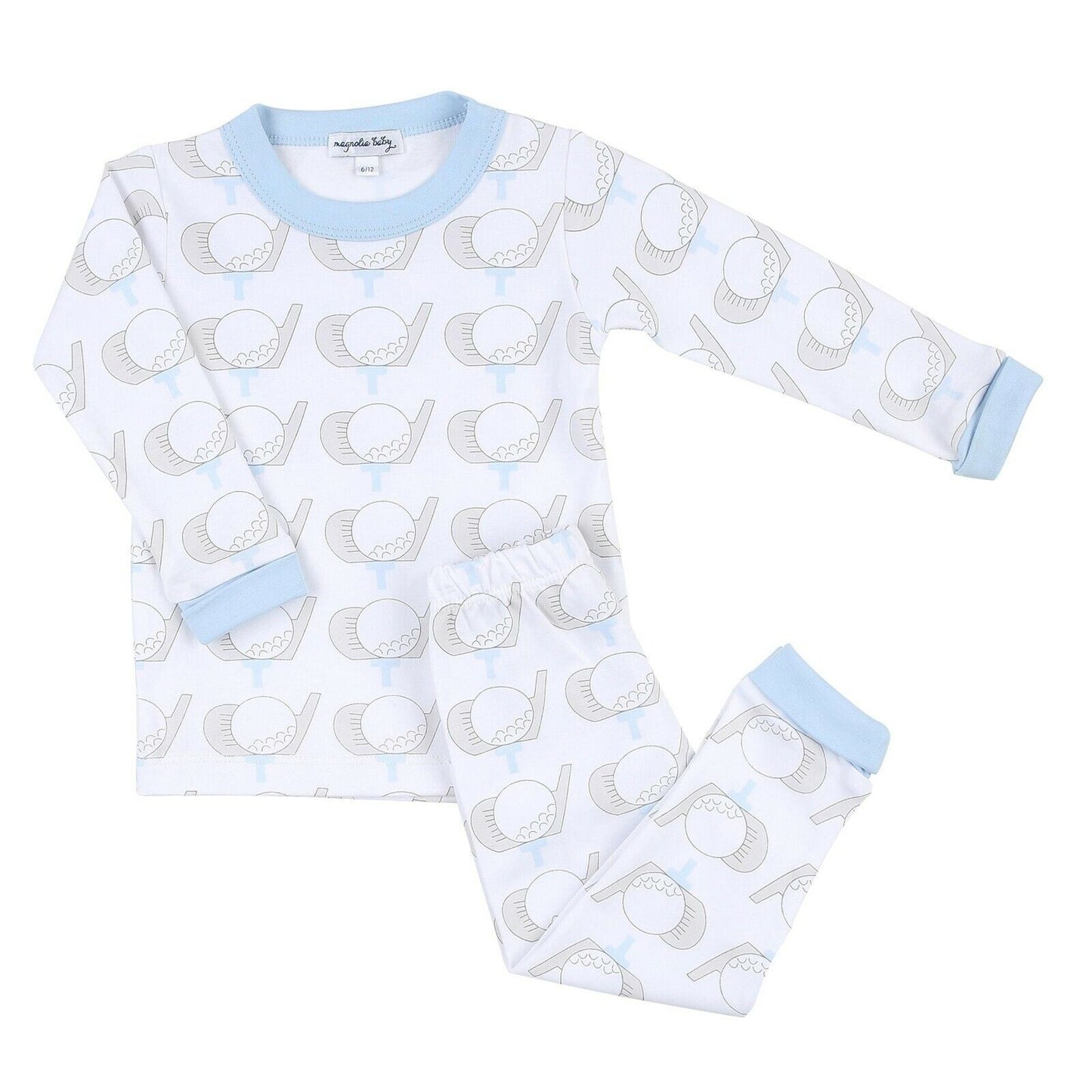 Magnolia Baby Boys GOLF Long Pajamas Pima Cotton Blue NEW