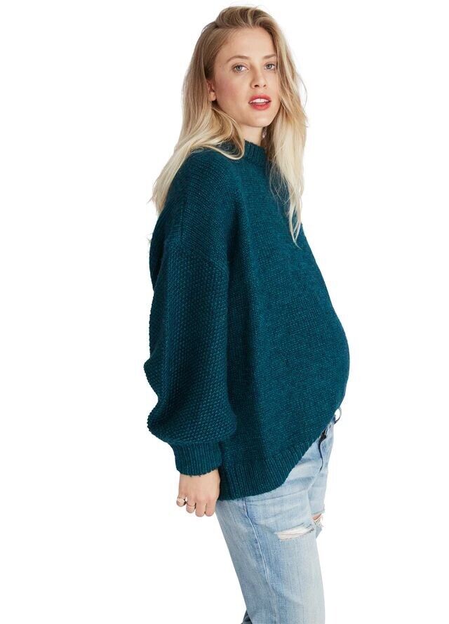 Hatch Maternity Women’s THE FAYE SWEATER Jade Green Wool Blend Size 2 (M/8-10)