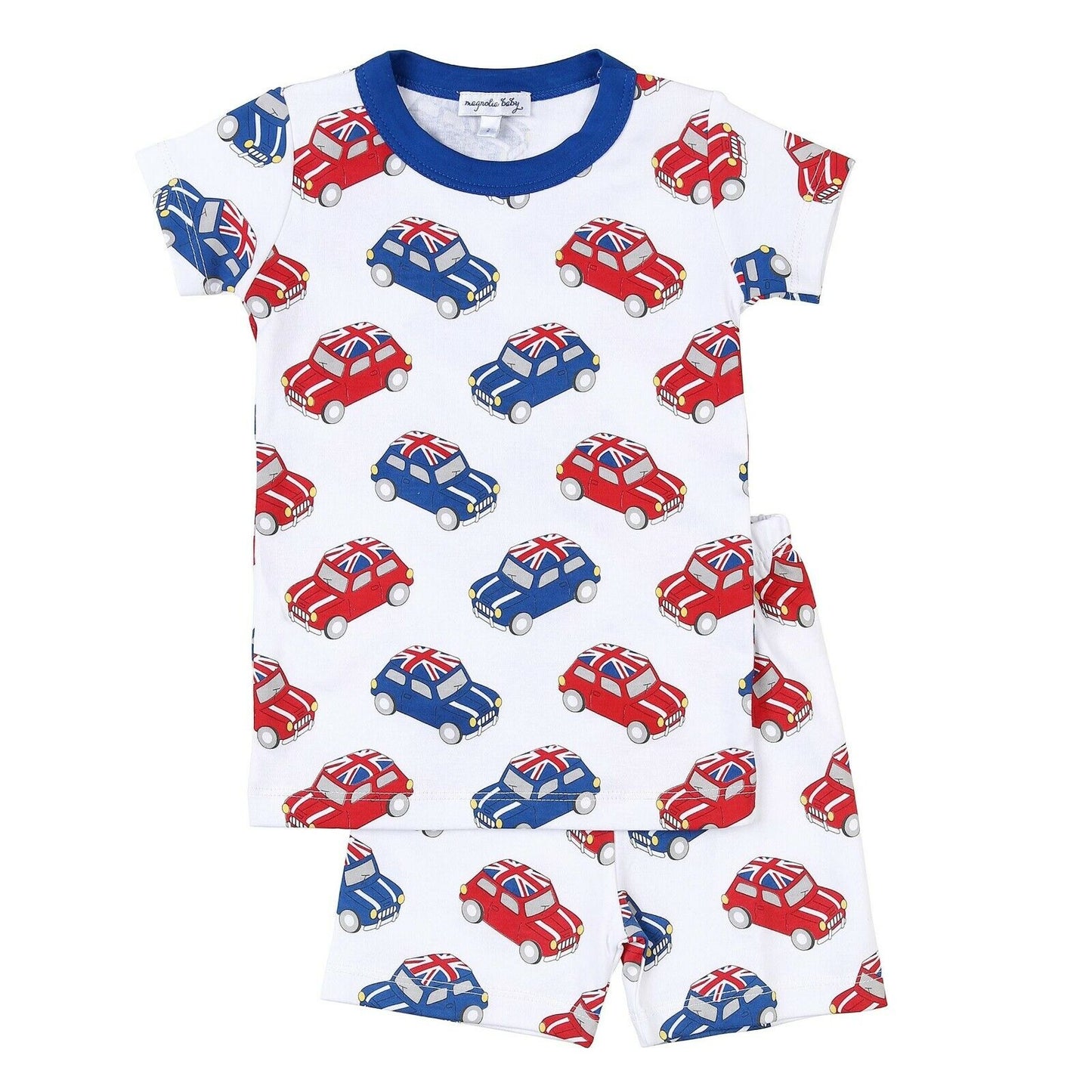 Magnolia Baby Boys MINI COOPER Short Pajamas Pima Cotton Blue NEW