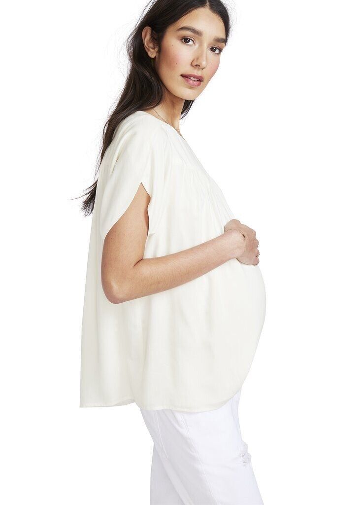 Hatch Maternity Women’s THE TULIP BLOUSE Ivory $158 NEW