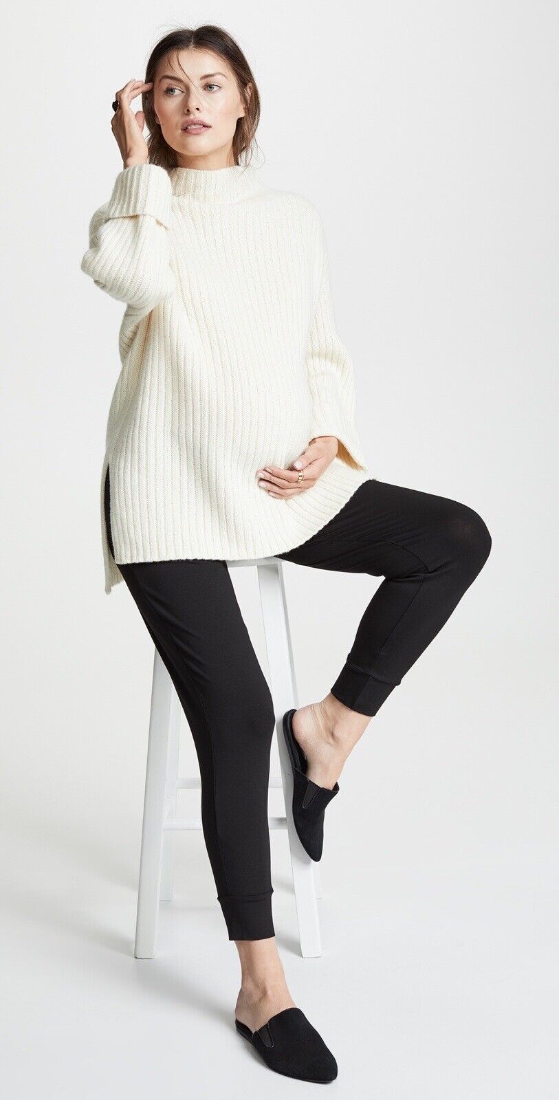 Hatch Maternity Women’s THE CABIN SWEATER Vanilla Size O/S (ONESIZE) $328 NEW