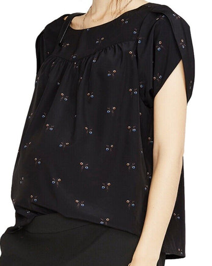 Hatch Maternity Women’s THE TULIP BLOUSE Black Floral Size 2 (M/8-10) $158 NEW