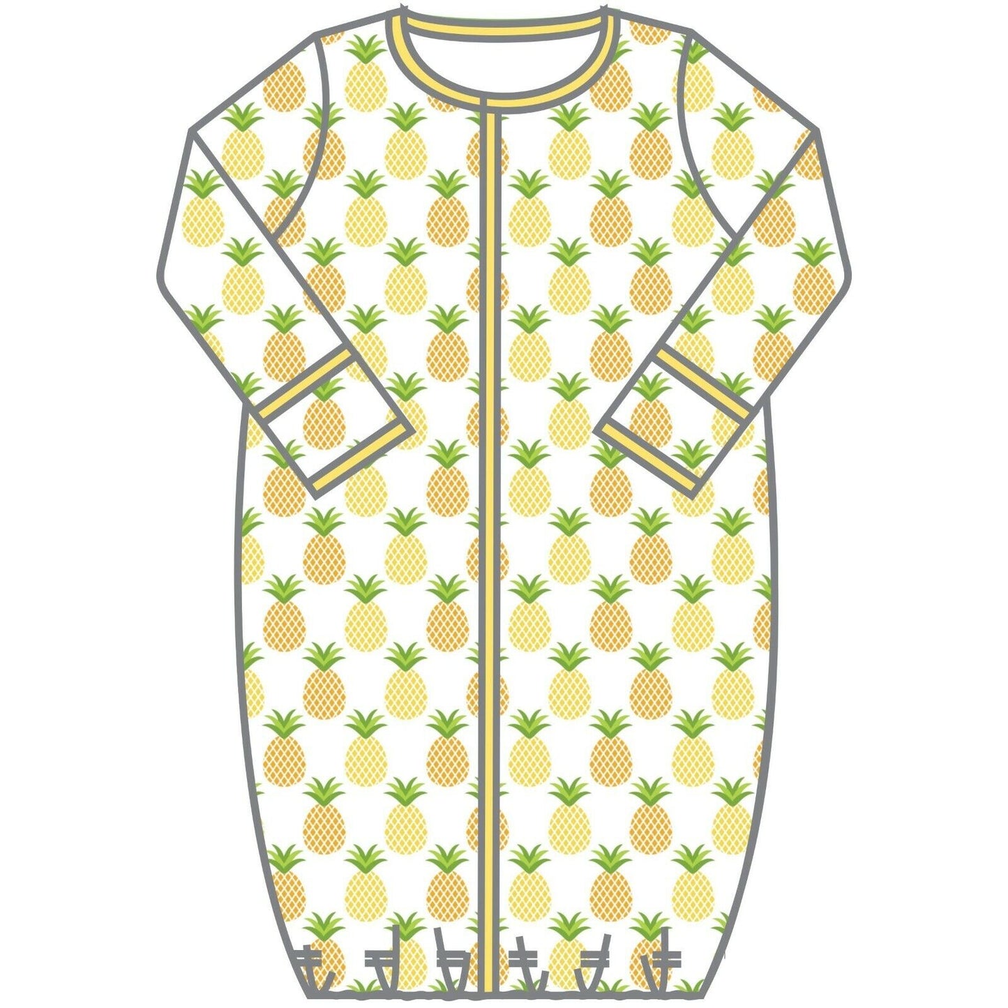 Magnolia Baby Girls PINEAPPLE Printed Converter Yellow Size PREEMIE NEW