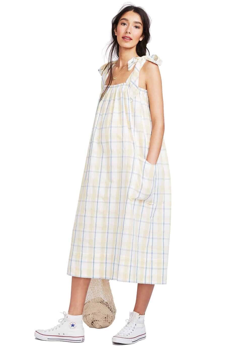 Hatch Maternity Women’s THE ALEXIA DRESS Sunflower Lightweight Cotton $258 NEW