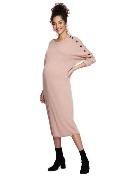 Hatch Maternity Women’s THE LOU DRESS Wool/Cashmere Rosewood Pink $298 NEW