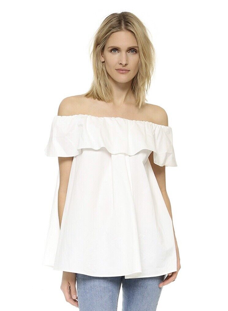 Hatch Maternity Women’s THE CHLOE TOP White $168 NEW