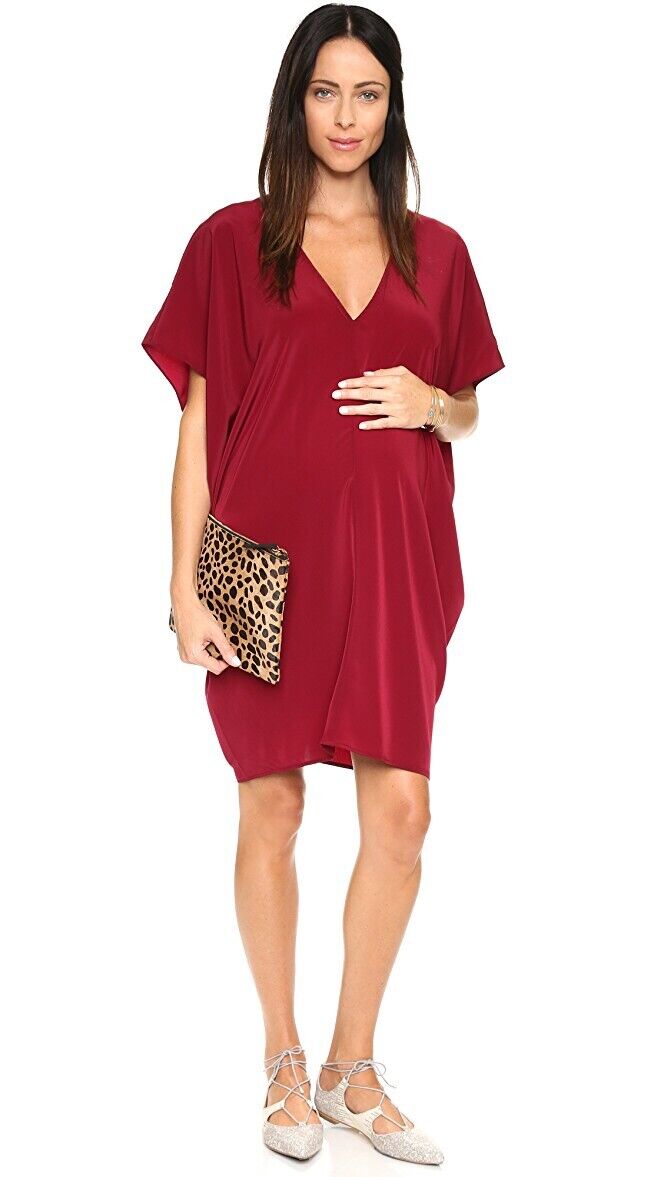 Hatch Maternity Women’s THE SLOUCH DRESS Scarlet Red $198 NEW