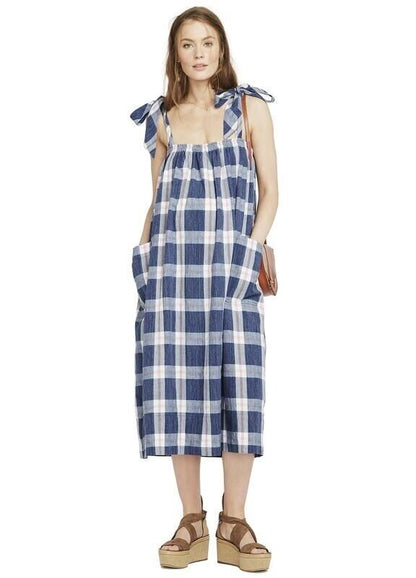 Hatch Maternity Women’s THE ALEXIA DRESS Blueberry Lightweight Cotton $258 NEW