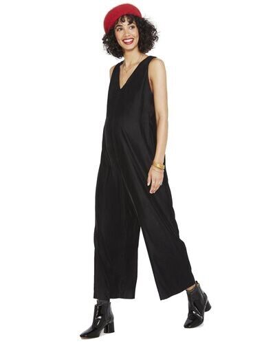 Hatch Maternity Women’s THE VIOLETTE JUMPER Black Velvet $278 NEW